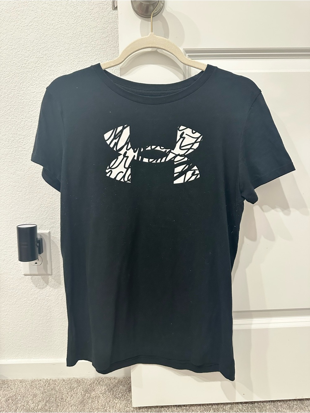Under Armour Black Tee with White Logo Print